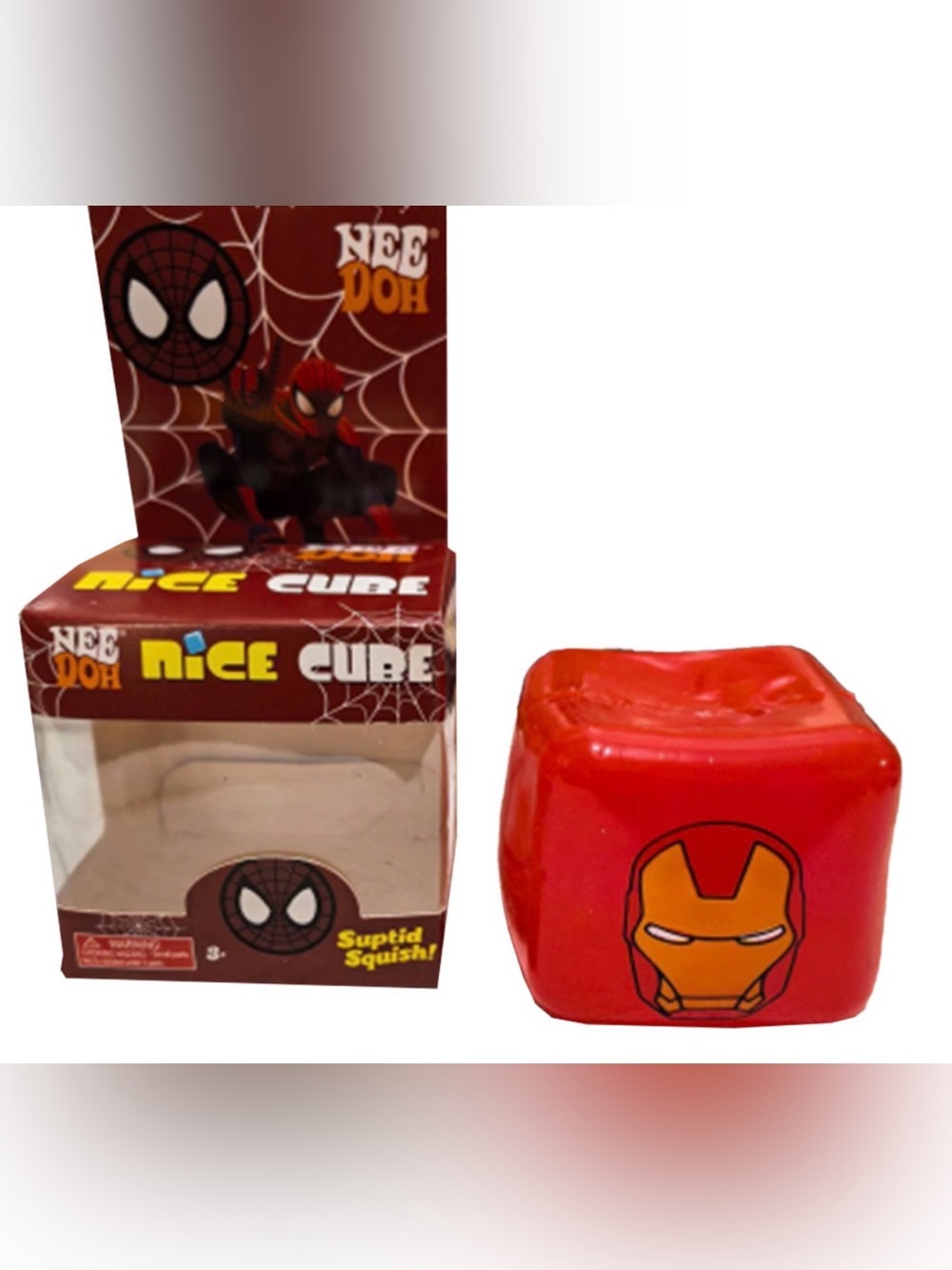 NEEDOH Iron Man-themed Nice Cube squishy stress relief/Sensory toy